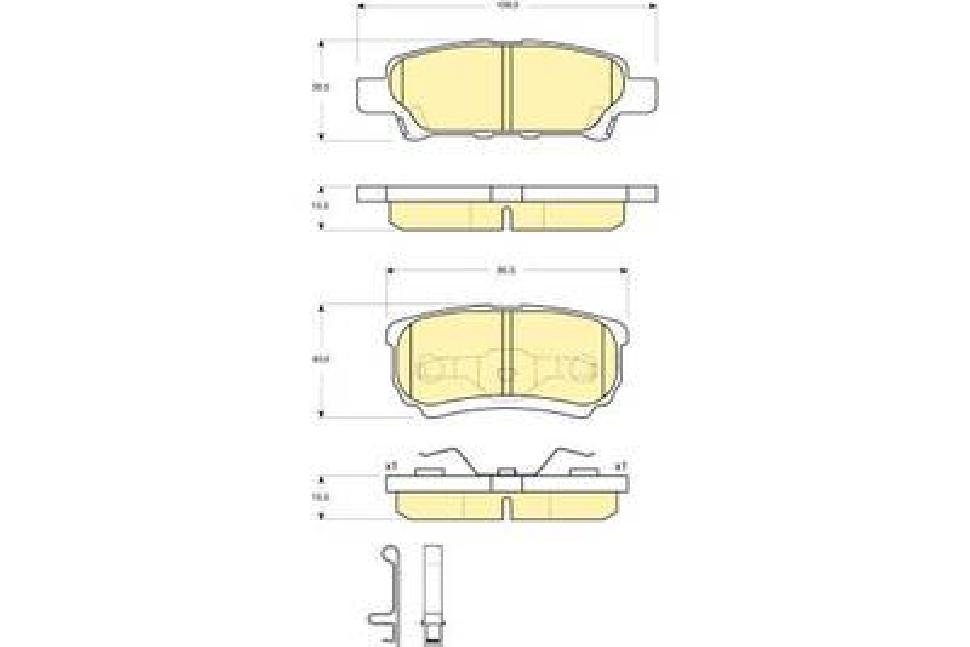 Колодки тормозные MITSUBISHI LANCER IX 03>OUTLANDER 03>08 задн...