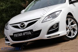 Накладки на передние фары (реснички) Mazda 6 2010-2012