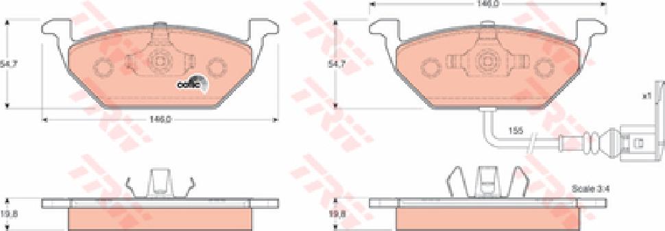 Колодки тормозные AUDI A3 >03/VW G4/G5/SKODA OCTAVIA 1.4/1.6/1...