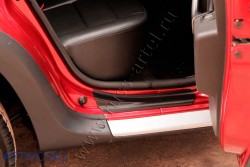 Накладки на внутренние пороги дверей-задние (2 шт.) Вариант 2 Renault Duster 2010-2014,2015-